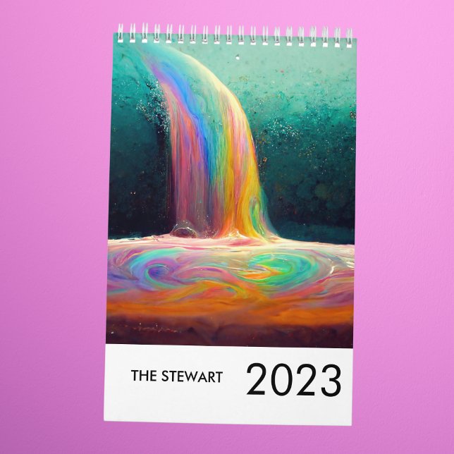 Family Name Rainbow Minimalist 2023 Pastel Chic Calendar (Creator Uploaded)