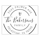 Family Name Return Address round logo Self-inking