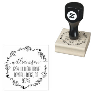Family Name Return Address Rubber Stamp