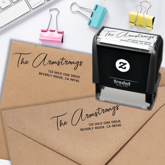 Family Name Return Address Self-inking Stamp (Creator Uploaded)