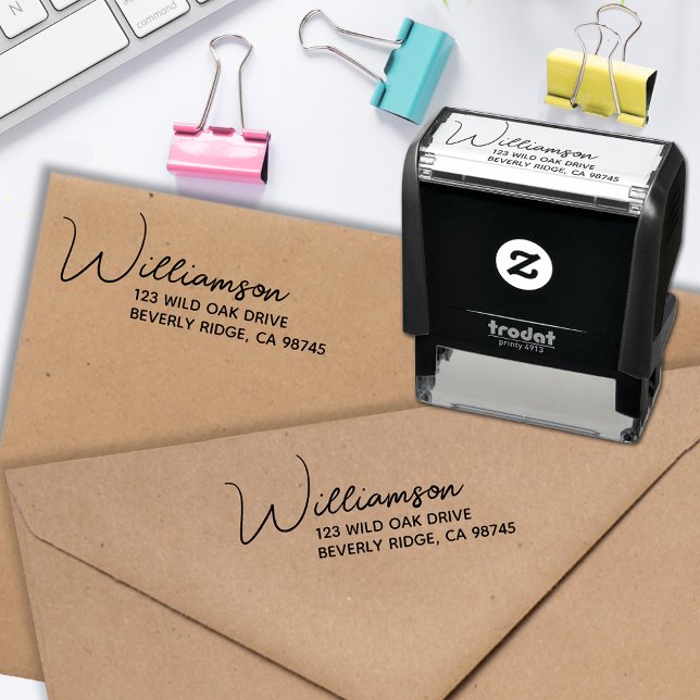 Family Name Return Address Self-inking Stamp (Creator Uploaded)
