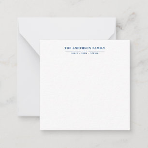 Family Name Script Navy Blue Typography Card