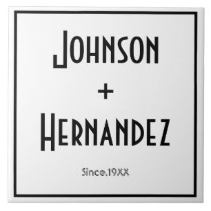 Family Name Sign Simple Modern Ceramic Tile