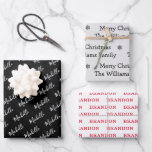 Family name simple christmas holiday wrapping paper sheet<br><div class="desc">Simple black and white Family Name Christmas Wrapping Paper Sheets . Collection of 3 sheets with different designs . Can be customised easily . For any further customisation ,  feel free to contact me.</div>