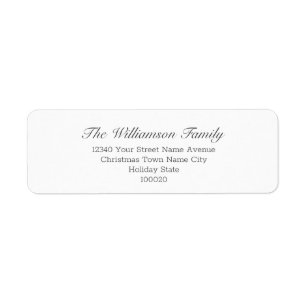 Family Name Simple Return Address Return Address Label