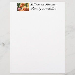 Family Name Summer Newsletter stationery Floral