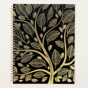 Family Name Tree Black Gold Genealogy Planner