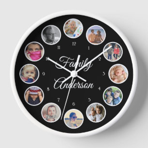 Family name upload photo clock