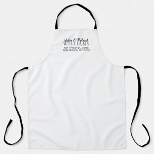 family name with address minimalist apron