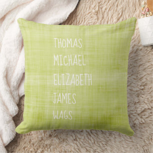 Family Names Home Decor Green Timeless Keepsake Cushion