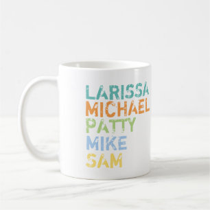 family names (mum, dad and sons) coffee mug