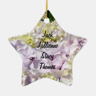 Family Names Oranament Dad Mum Children Floral Ceramic Ornament
