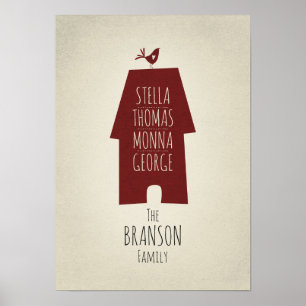 Family names personalised wall art