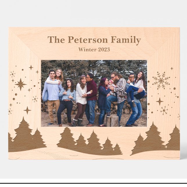 Family Nature Scenes Winter Engraved Wood Frame (Creator Uploaded)