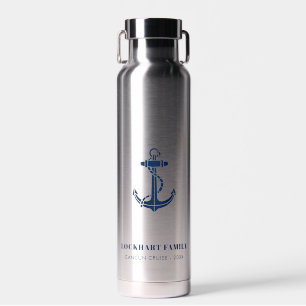 Family Nautical Cruise Boat Anchor Custom Water Bottle