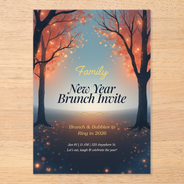 Family New Year Brunch Acrylic Invitation   (Front)