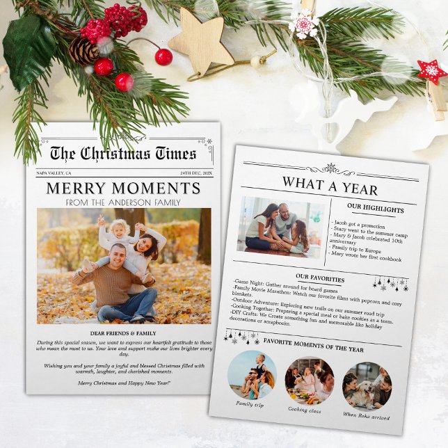 Family Newsletter Year In Review Christmas Photo Invitation (Family Newsletter Year In Review Christmas Photo Invitation)