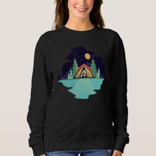 Family Night Camping Reunion Scene Inside Tent For Sweatshirt