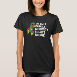 Family Nobody Fights Alone Autism Awareness T-Shirt