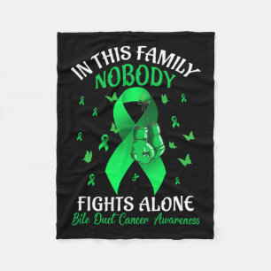 Family Nobody Fights Alone Bile Duct Cancer Awaren Fleece Blanket