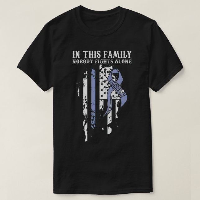 Family Nobody Fights Alone Stomach Cancer Gifts St T-Shirt (Design Front)