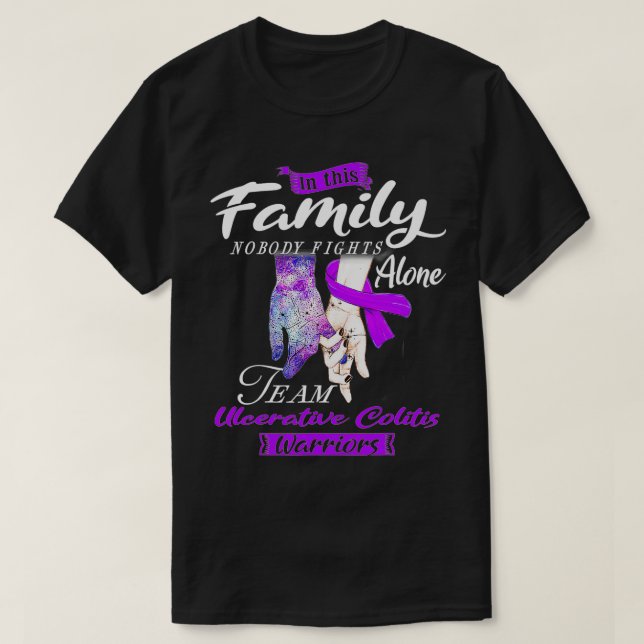 Family Nobody Fights Alone Team Ulcerative Colitis T-Shirt (Design Front)