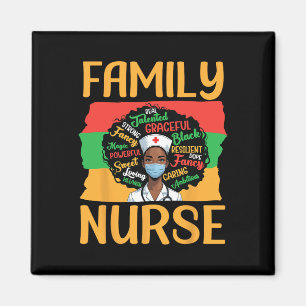 Family Nurse Melanin Magic Afro Woman Strong Grace Magnet