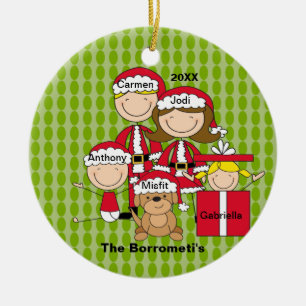 Family of 4 Christmas Ornament