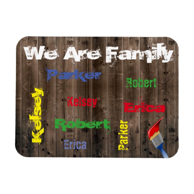 Family Of 4 Personalised Magnet (Horizontal)