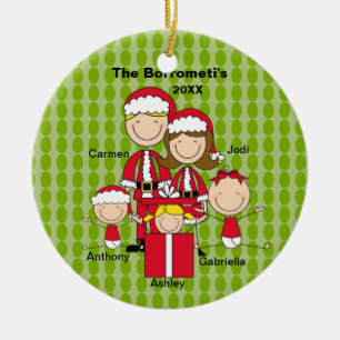 Family of 5 Christmas Ornament
