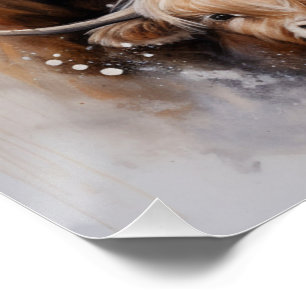 Family of 5 designer cows poster - modern art