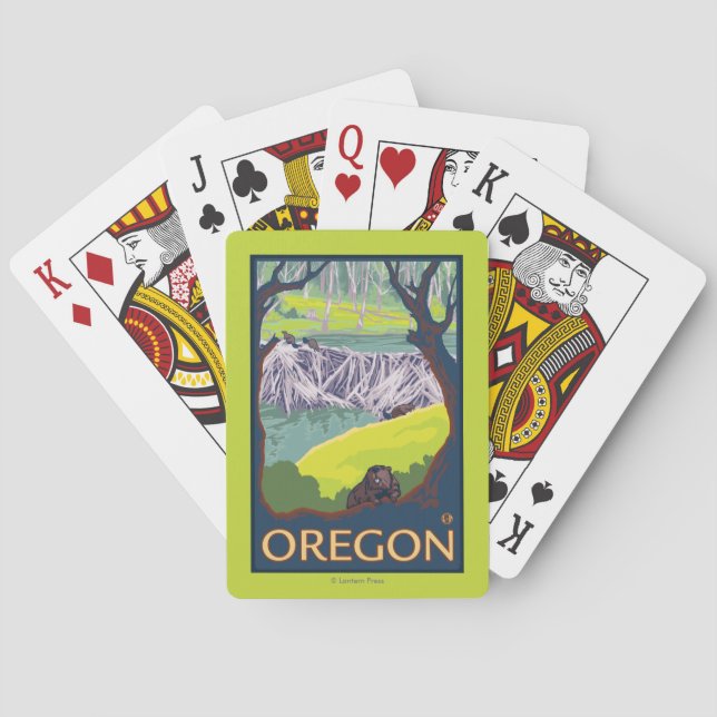 Family of Beavers Playing Cards (Back)