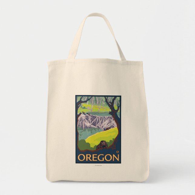 Family of Beavers Tote Bag (Front)