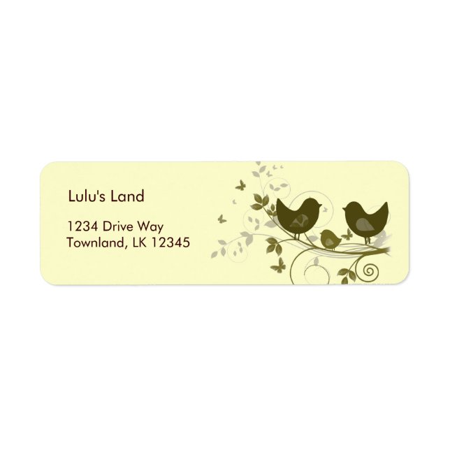 Family of Birds Return Address Label (Front)