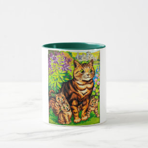 Family of Cats in a Garden, Louis Wain Mug