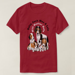 Family of Dogs: Mother and Puppies - T-Shirt