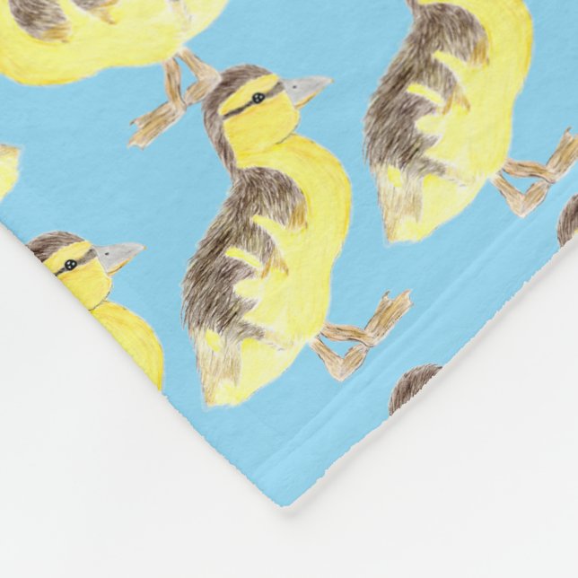 Family of  Ducks Fleece Blanket  (Corner)