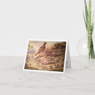 Family of Quail Woodland Nature Thank You Card