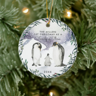 Family of Three   First Christmas Ornament