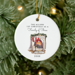 Family of Three   First Christmas Ornament