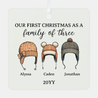 Family of Three Metal Tree Decoration