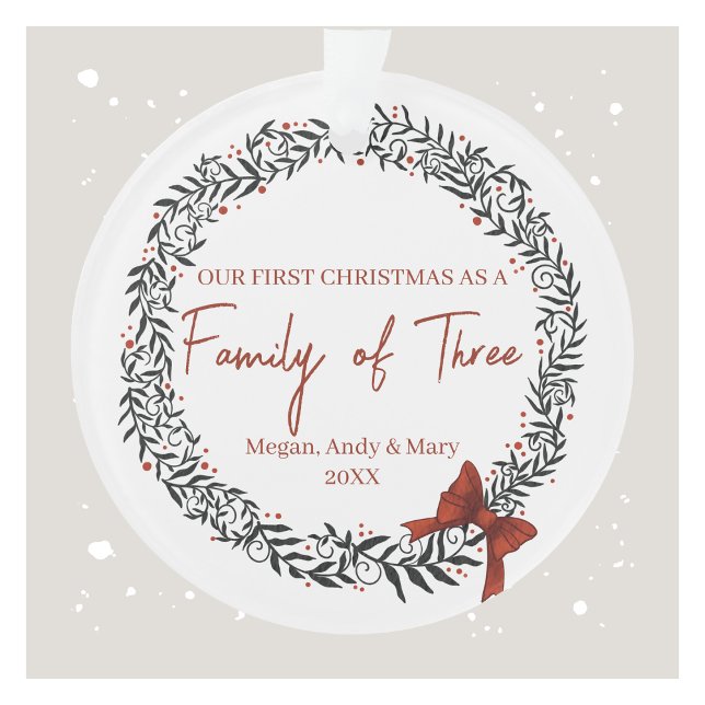 Family of Three Personalised Christmas Ornament (Family of Three Personalized Christmas Ornament)