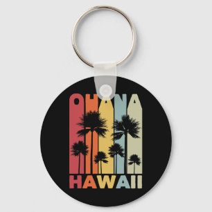 Family Ohana Hawaiian Retro Hawaii Tropical Summer Key Ring