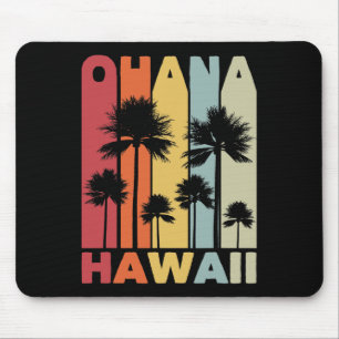 Family Ohana Hawaiian Retro Hawaii Tropical Summer Mouse Pad