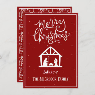 Family or Business Name Nativity Merry Christmas Card
