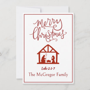 Family or Business Name Nativity Merry Christmas Card