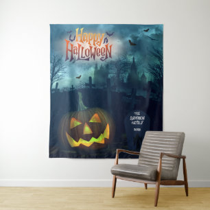 Family or Company Halloween Party Backdrop Tapestry
