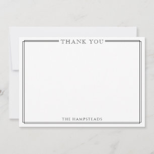 Family or Couples Elegant Black White Thank You Card