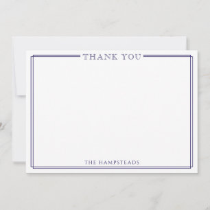 Family or Couples Elegant Dark Blue Thank You Card