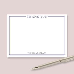 Family or Couples Elegant Dark Blue Thank You Card